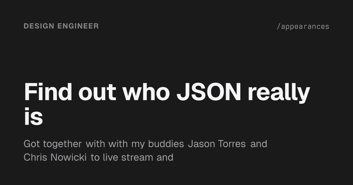 Find out who JSON really is