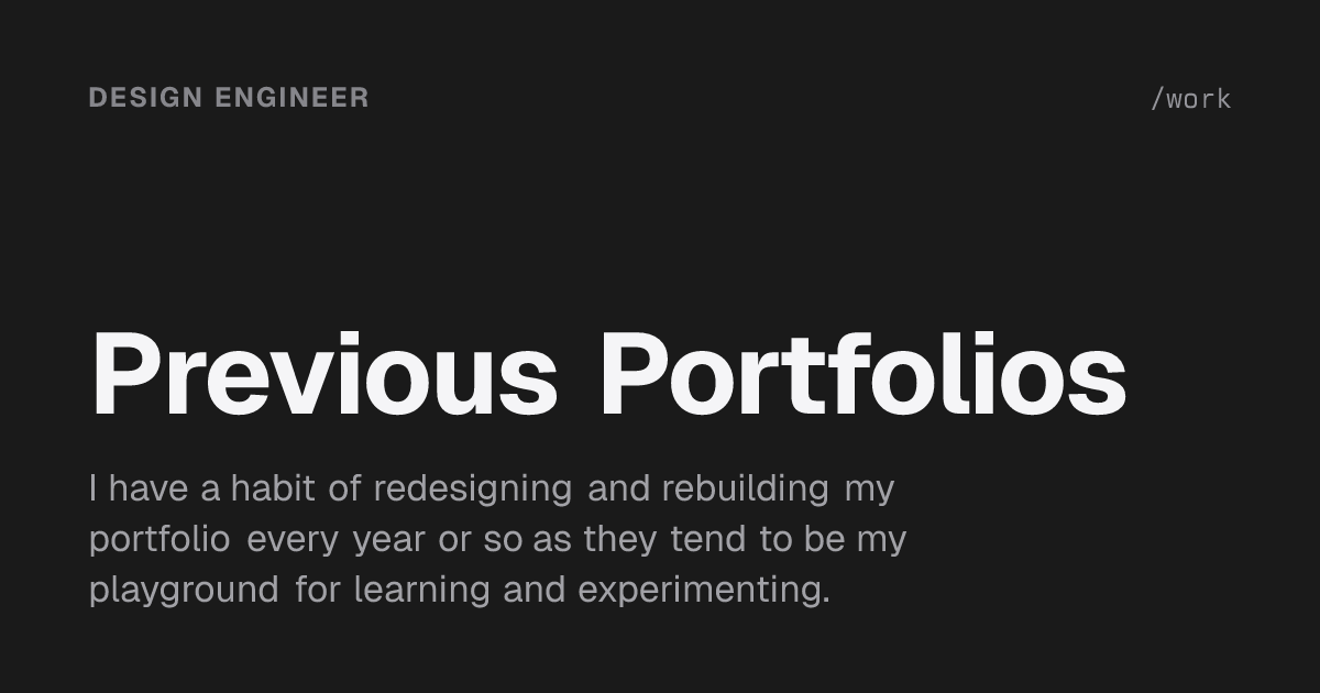 Previous Portfolios