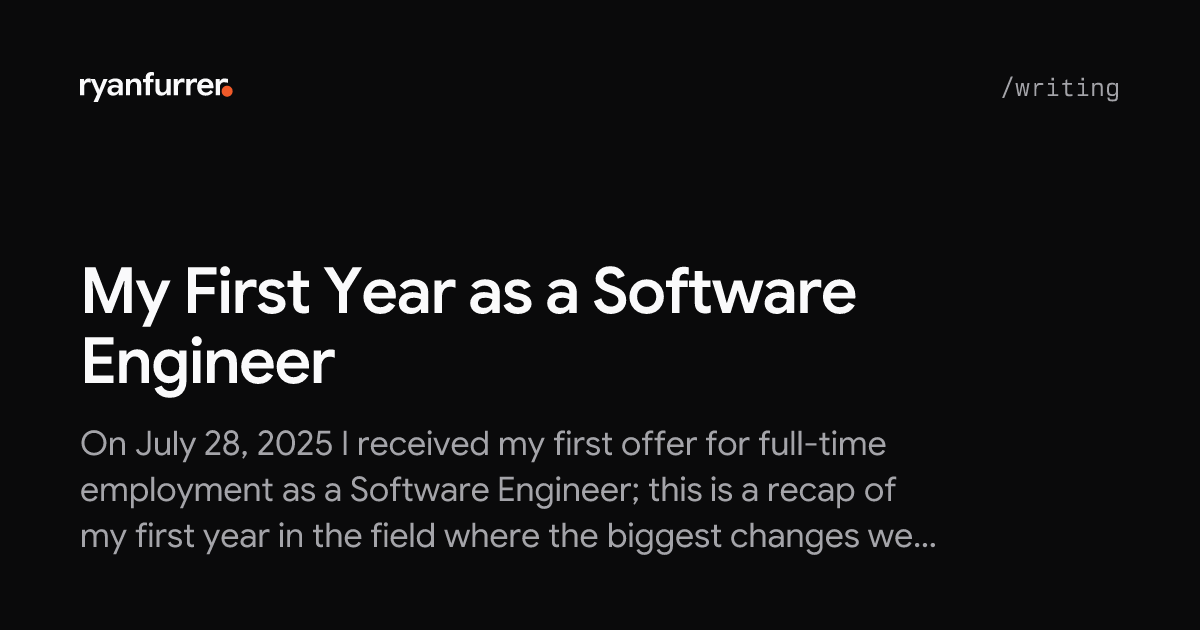 My First Year as a Software Engineer